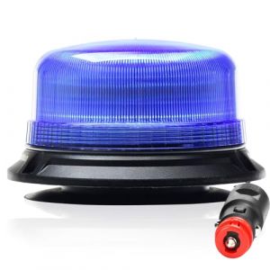 ETUKER 12V 24V Gyrophare Magnétique LED Bleu 3Flashs Lumineux led clignotant Ramp Gyrophare Stroboscopique camion Agricole Voiture (ETUKER, neuf)
