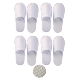 Chaussons Invités,Chaussons Invités pour Hommes et Femmes, Chaussons Jetables en Coton épais, Chaussons Hotel de Qualité Supérieure, Pantoufles Intérieur Lavables et Antidérapants,4 Paires (Opptt, neuf)