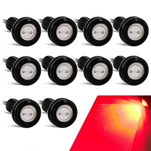 10pcs Haute Puissance 18mm 9w Oeil D'aigle Led Pour Voiture Lumi&egrave;re Diurne Course Moto DRL Feux de Position (Rouge) (yifengshun, neuf)