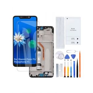 H&LYCYJ Écran LCD de rechange pour Xiaomi Poco F1/Pocophone F1 M1805E10A avec cadre (ForceSquareLine, neuf)