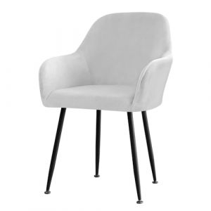 Highdi Velours Couverture de Chaise Housse de Chaise Salle a Manger Housse de Chaise Extensible Scandinave Housse de Chaise avec Accoudoir Protecteur de Chaise Haute (Gris Clair,2 pièces) (Highdi, neuf)