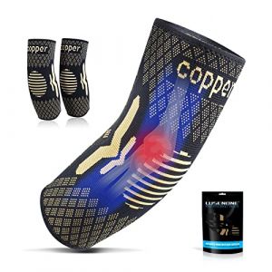 Coudiere Tendinite, Attelle Coude pour Femme Homme, Manchon de Compression Bras et Coude pour Tennis Elbow, Coudière Musculation et Epicondylite (Noir, XL) (Lusenone, neuf)