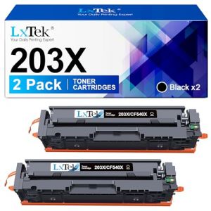 LxTek 203X CF540X 203 X Compatible avec HP 203X Noir 203A CF540A pour HP Color Laserjet Pro M281fdw Toner pour HP Color Laserjet Pro MFP M280nw M281fdw M281fdn M281cdw M254dn M254dw M2554dw 4nw (2) (in_line, neuf)