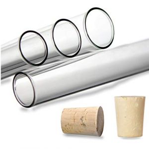 Tuuters 100 pcs Éprouvettes en verre de laboratoire avec des bouchons en liège naturel, Tubes à essai, Paroi épaisse (160 x Ø16 mm) (Tuuters, neuf)