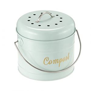 Navaris Poubelle à Compost 3,2 L - Bac à Compost Cuisine en Acier Inoxydable avec 6X Filtre Charbon - Composteur Cuisine pour Déchets Alimentaires (SX-Commerce, neuf)