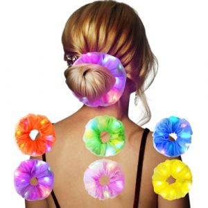 URAQT Couronne de fleurs corde &agrave; cheveux, 6 Pi&egrave;ces Couronne de fleurs LED, Bandeau Garland Bandeau de Fleurs, Fille Headband R&eacute;glable pour F&ecirc;te du Festival de Mariage,A (withchance, neuf)