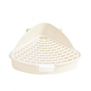 Celuicion Bac Litiere Lapin, Litière Toilette Petits Animaux pour Cages Détachable Entraîneur de Pot Grille Corbeille à Litière d'angle pour Lapin Cochon d'Inde Hamster Chinchilla (criatle, neuf)