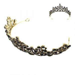 Gogogmee Couronne Mariage Baroque R&eacute;tro Noire Cristal Brillant Accessoire T&ecirc;te Mari&eacute;e &Eacute;l&eacute;gante pour F&ecirc;te et Photographie (Kolding Luo, neuf)