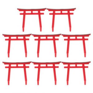 SUPVOX 8 Pi&egrave;ces Porte Torii Shinto Japonaise Ornement Torii D'aquarium Miniature Jardin Zen Japon Porte Pont Ornement De Paysage pour La D&eacute;coration D'aquarium (Curve Saver, neuf)