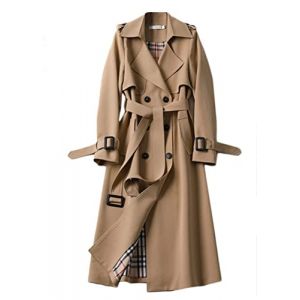shownicer Femme Manteau Jacket Bouton Revers Long Veste Chaud Trenchcoat Manches Longues Cardigan Blazer Manteau OL Vintage Couleur Unie Parka Trench-Coat Automne Et Hiver A Kaki M (XShow River, neuf)