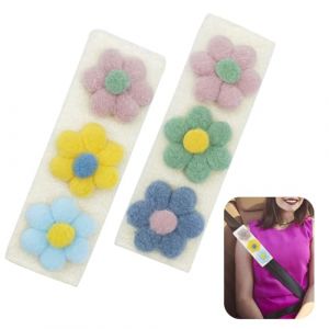 FOSDICK 2Pcs Fleur Protege Ceinture Voiture Enfant, Mignon Protection Ceinture Voiture Enfant, Coussin Ceinture Voiture Enfant Doux Confortable, Protection Ceinture de S&eacute;curit&eacute; pour Prot&egrave;ge Votre Cou (FOSDICK, neuf)