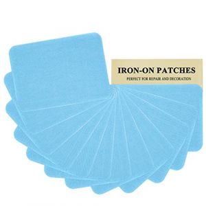 Lot de 12 écussons thermocollants en tissu de qualité supérieure, colle forte, 100 % coton, bleu ciel, taille 7,6 x 10,2 cm (J. CARP, neuf)
