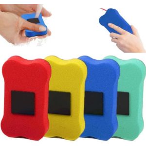 COZERI 4pcs Effaceur Tableau Blanc Magnétique, Brosse Tableau Blanc avec Feutre Effaçable, Gomme pour Marqueurs, Effaceur Ardoise pour Bureau, École, Maison (MengFeiChangYan, neuf)