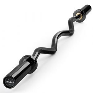PhysKcal EZ Curl Bar Super EZ Barre d'haltérophilie pour disques de poids standard de 5,1 cm, excellente pour gagner des biceps et triceps, noir (Balmin Inc., neuf)