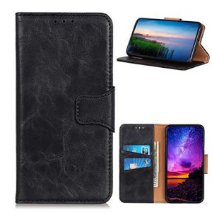 LingDan &Eacute;tui pour Sony Xperia E5 F3311 (5,5 Pouces) PU Cuir Housse Flip Coque R&eacute;tro Crazy Horse Motif avec Built Stand et Magn&eacute;tique Fermeture Carte Slot Portefeuille Shell de Protection, Noir (LingDan, neuf)