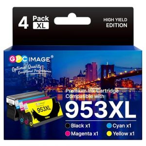 GPC Image 953 XL 953XL Cartouches d'encre Compatibles pour HP 953 XL pour HP Officejet Pro 7740 8720 8730 7730 7720 8718 8725 8715 8728 8218 8719 8740 8210 8216 8710 (Noir Cyan Magenta Jaune, 4 Pack) (Leicheng Ou, neuf)
