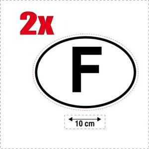 SAFIRMES 2X Autocollant Sticker Drapeau Oval Code Pays Voiture Moto F - France (SAFIRMES, neuf)