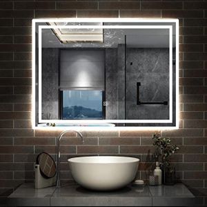 AICA sanitaire Miroir de Salle de Bain 90x70cm Anti-buée Miroir Mural avec éclairage LED modèle Carré 3.0 (AICA  Sanitaire, neuf)