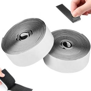 1 Rouleau Scratch Autocollant Double Face Extra Forte, 55 mm x 5 m Ruban Scratch Adhésif, Bande Auto-agrippantes Adhésives, Hook Loop Autoadhésif pour Tissus Moustiquaire Fenêtre Cadre (Noir) (Wukemaoyi, neuf)