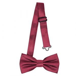 Ladeheid N&oelig;ud papillon pour enfants gar&ccedil;ons - Pr&eacute;-nou&eacute;, bande r&eacute;glable, design brillant, id&eacute;al pour mariage, anniversaire, rentr&eacute;e scolaire - R&eacute;sistant et &eacute;l&eacute;gant BKS (10cm x 5cm, Bordeaux) (Hisert, neuf)