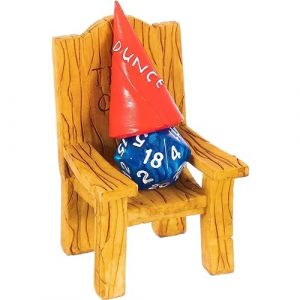 LYNX DND Prison de dés - Chaise de Pénitence & Bonnet d'Âne/Dice Jail, Punit Les Mauvais Dés. Accessoires/Cadeau pour Donjon et Dragon/Dungeons & Dragons/Jeu de Role. Compatible avec Les D&D Dés JdR (LYNX EU, neuf)