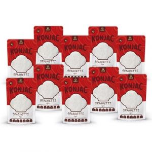 USUI Spaghetti de Konjac 10 pi&egrave;ces &ndash; Nouilles Shirataki Konjac | Low Carb | Keto | sans gluten | faible en calories | p&acirc;tes de r&eacute;gime 270g (iPlody, neuf)