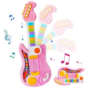 IGUGI Guitare Électrique,2 en 1 Guitare et Piano, Instrument de Musique Enfant,Guitare Jouet pour Enfants,Jouet Éducatif Multifonctionnel,4 Modes de Jeu,Cadeau Enfant de 2 à 5 Ans (HADALA YYDS Kft., neuf)
