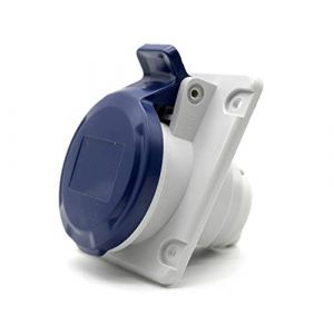 DOJA Industrial | Prise Encastrée Industrielle CEE 32A | Prise Electrique Femelle | 2 Pôles + Terre | 220V | Etanche IP45 | pour Rallonge Electrique, Camping Car | Usage Intérieur et Exterieur (DOJA Barcelona, neuf)