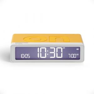 Lexon Flip Classic réveil Matin Lumineux, réversible avec Faces on Off et Fonction Snooze, à écran LCD et Lumière Tactile, Rechargeable par USB-C - Jaune Glossy (LEXON DESIGN, neuf)