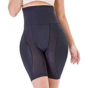 YINGKE Femme Culotte Sculptante Rembourrée Taille Haute Shapewear Remonte Fesses avec Coussinet Amovible (L, 2 Noir) (EmilyLe, neuf)