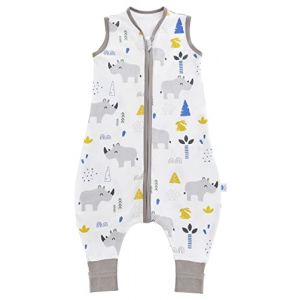 Chilsuessy 100% Coton Sac de Couchage pour bébé 0.5 tog Gigoteuse d'été à Pieds Combinaison Fille Garçon Sac de Couchage, Mignon rhinocéros, 100cm/Taille Bébé 110-120cm (Chilsuessy, neuf)
