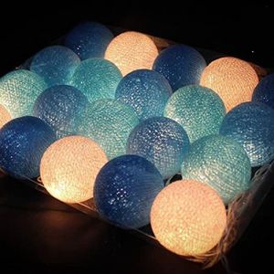 NIWWIN 3M 20 LED boules de coton lumineuses guirlandes lumineuses fête noël chambre rideau lumières anniversaire Halloween mariage éclairage bébé chambre romantique décor cadeau (Bleu) (LANSE JIEDENG, neuf)