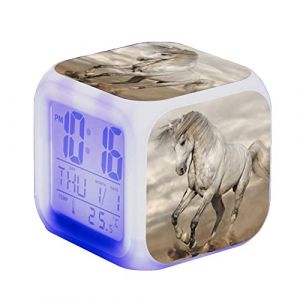 SerendipitousWhisper Réveil Cheval - LED - Alarme Animale - avec lumière - Brillant dans la Nuit - pour Enfants et Adultes - Cadeaux d'anniversaire pour Enfants Adultes (SerendipitousWhisper, neuf)