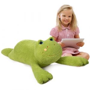 BEJOY Ours g&eacute;ant en peluche grenouille, &eacute;norme grenouille en tissu, peluche douce et moelleuse pour les enfants, amis, famille, cadeau d'amour 95cm (BEJOY GLOBAL, neuf)