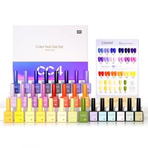 CANNI Lot Vernis Semi Permanent 24 Couleurs Gel Nail Polish avec base et top coat vernis semi permanent/Matt/Primer ongle gel uv et D&eacute;shydrateur pour/Renforcer la carte gel/couleur CC4 (VENALISA, neuf)