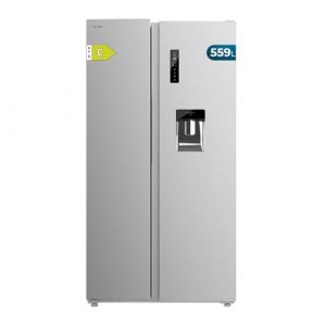 Cecotec R&eacute;frig&eacute;rateur Am&eacute;ricain 559L Total No Frost avec Distributeur d'Eau Bolero CoolMarket SBS 559 Inox C. Hauteur 177cm et 91cm de Largeur, Basse Consommation, Compresseur Inverter, Mode Smart (Cecotec, neuf)