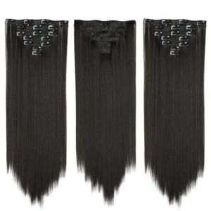 Ensemble De Cheveux &Agrave; Clipser Avec Clips Extensions De Cheveux Synth&eacute;tiques Faux/Faux Cheveux Blonds Eunice Cheveux Longs (Jingqijin, neuf)