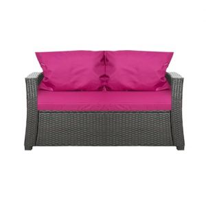Setgarden® Coussin d'extérieur pour banc de jardin en polyrotin - Coussin d'extérieur - Pour balancelle hollywoodienne - Rose - 130 x 60 x 50 cm (setgarden, neuf)