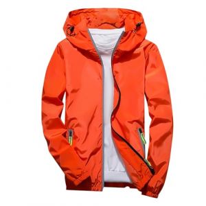 Coupe Vent homme Impermeable Veste Coupe Vent De Pluie Avec Capuche L&eacute;g&egrave;re S&eacute;chage Rapide Couleur Unie L&eacute;ger Manteau de Pluie Sport Montagne Fermeture &eacute;clair Fine Respirant Veste Pour Les Voyages (qieycgd, neuf)