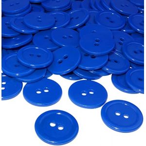 AERZETIX - C56524 - Lot de 50 Boutons de couture ronds &Oslash;20x2.2 mm &agrave; 2 trous 32L L32 - couleur bleu saphir - en plastique - diam&egrave;tre de l'ouverture 2 mm - mercerie/v&ecirc;tements/mode (Tuning, neuf)