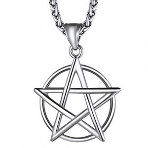 Richsteel Pendentif Pentagramme Acier Inoxydable,Collier Pentacle Protection Homme,Bijoux Religion Amulette Porte Bonheur pour Femme Garçon (Richsteel Jewellery, neuf)