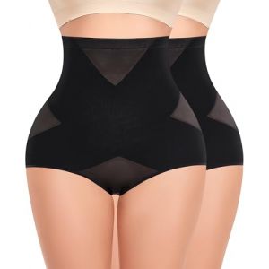 YARRCO Culotte Gainante Femme Ventre Plat Culottes Sculptantes Taille Haute Gaine Amincissante Invisible Panty Gainant Shapewear Minceur Body Shaper (#2 Noir Mixte+Noir Mixte,S) (YARRCO, neuf)