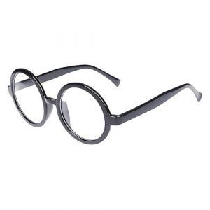 NOPKESV 1 pièce rondes rétro verres ultra légers,Rondes d'écolier intello Adulte,1 Paire,Taille Unique,Accessoires pour déguisement,Harry Potter,Plastique,Carnaval (Noir) (WANGSHENGYA, neuf)