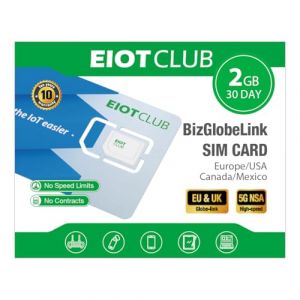 Carte SIM Internationale EIOTCLUB, pour 33 Pays Européens/États-Unis/Canada/Mexique, 2 Go/30 Jours, 5G/4G Prépayée, sans Contrat, Rechargeable, pour Téléphones, Routeurs, Uniquement Données (EIOTMART: IoT Wholesale, neuf)