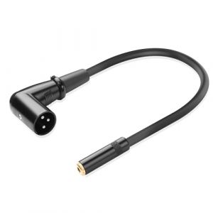 JSADZKJ Angle Droit XLR mâle à 3,5 mm câble d'adaptateur Femelle 90 degrés X L R à 1/8 TS câble de Microphone(Mono Seulement) pour Microphone, amplificateur-11,8pouces/30cm (XLR mâle) (JSADZKJ, neuf)