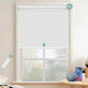 Allesin Stores Enrouleur Occultant &Eacute;lectriques avec ou sans Per&ccedil;age, avec Moteur & T&eacute;l&eacute;commande, pour fen&ecirc;tre ou Porte, 100% Protection Solaire, Blanc 90 x 180 cm (l x L) (SpeeLight, neuf)