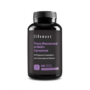Trans-Resvératrol & NAD+ Liposomal, avec Quercétine et Pipérine, 580 mg par Gélule, 90 Gélules - Anti-Âge et Activateur des Sirtuines - Zenement (Zenement France, neuf)