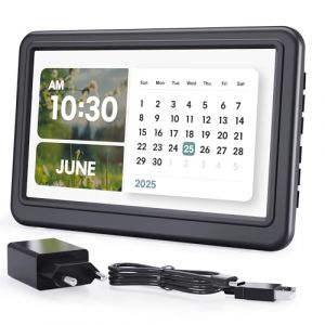 ROCAM Horloge Numérique 7", Calendrier Digital avec Date & Jour, 20 Alarmes & Rappel, Grand Écran, Navigation Facile, 10 Niveaux, DST Auto, Reveil Numerique pour Alzheimer et Personnes Âgées, 6 Langue (Yelaw Technology, neuf)