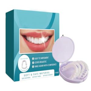 GMDP 1 Paire Facette Dentaire Cosmétique,Dentier Provisoire,Dents Artificielles,Placages Fausses Dents Haut et Bas Temporaires pour Blanchiment Des Couvrir Les Dents Imparfaites (SIMIVIS CARSON, neuf)
