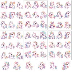 BOXOB 60pcs Autocollants Licorne, Décalcomanie Licorne Autocollants d'Incitations Récompense pour Ordinateurs Portables Scrapbooking Sceaux d'Enveloppe pour Bricolage Cadeaux Fête d'Anniversaire (ChuangYing, neuf)